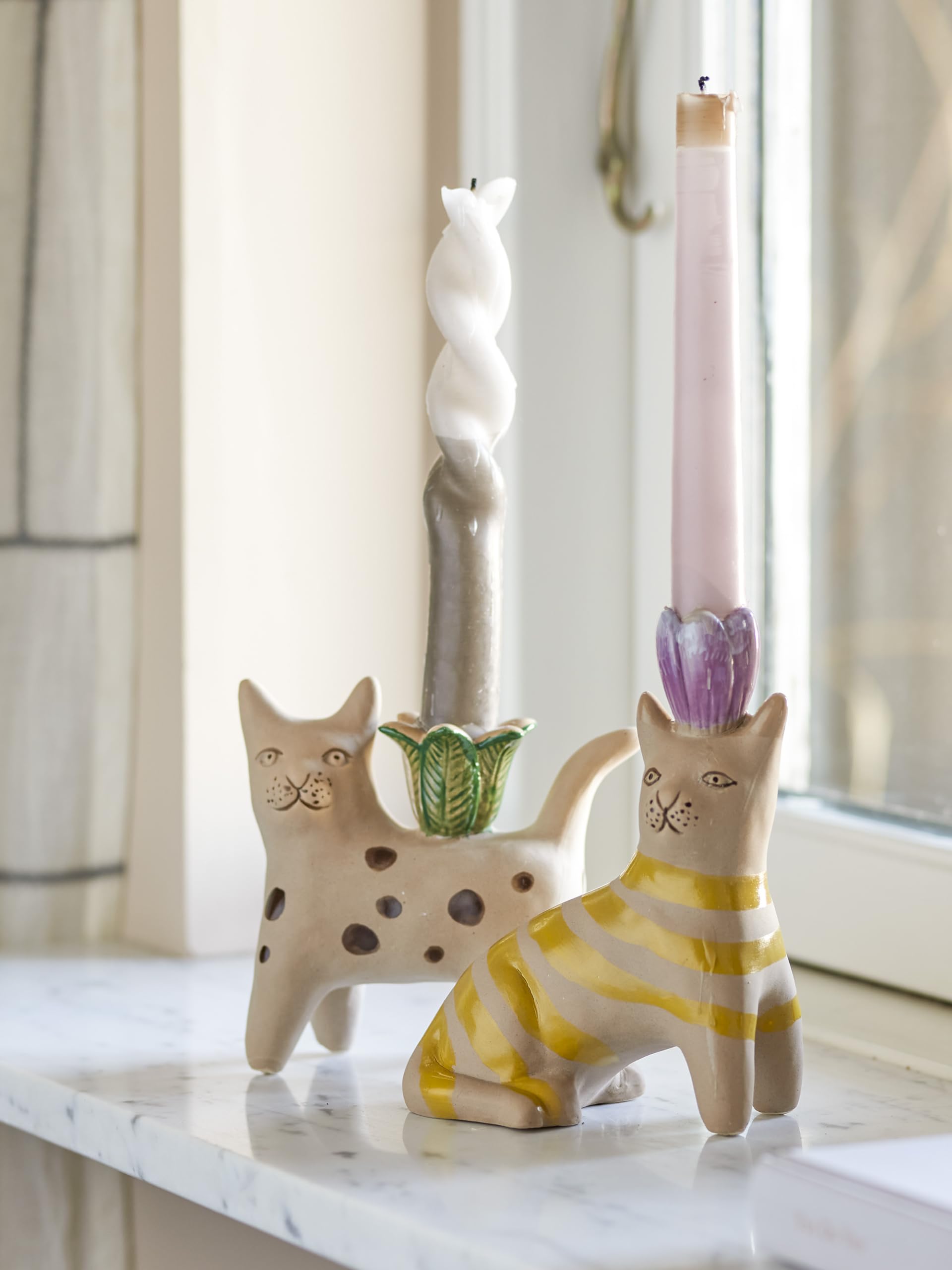 Bloomingville Kerzenständer Emie Aus Keramik – Gelb, Höhe 19 Cm, Dänisches Design