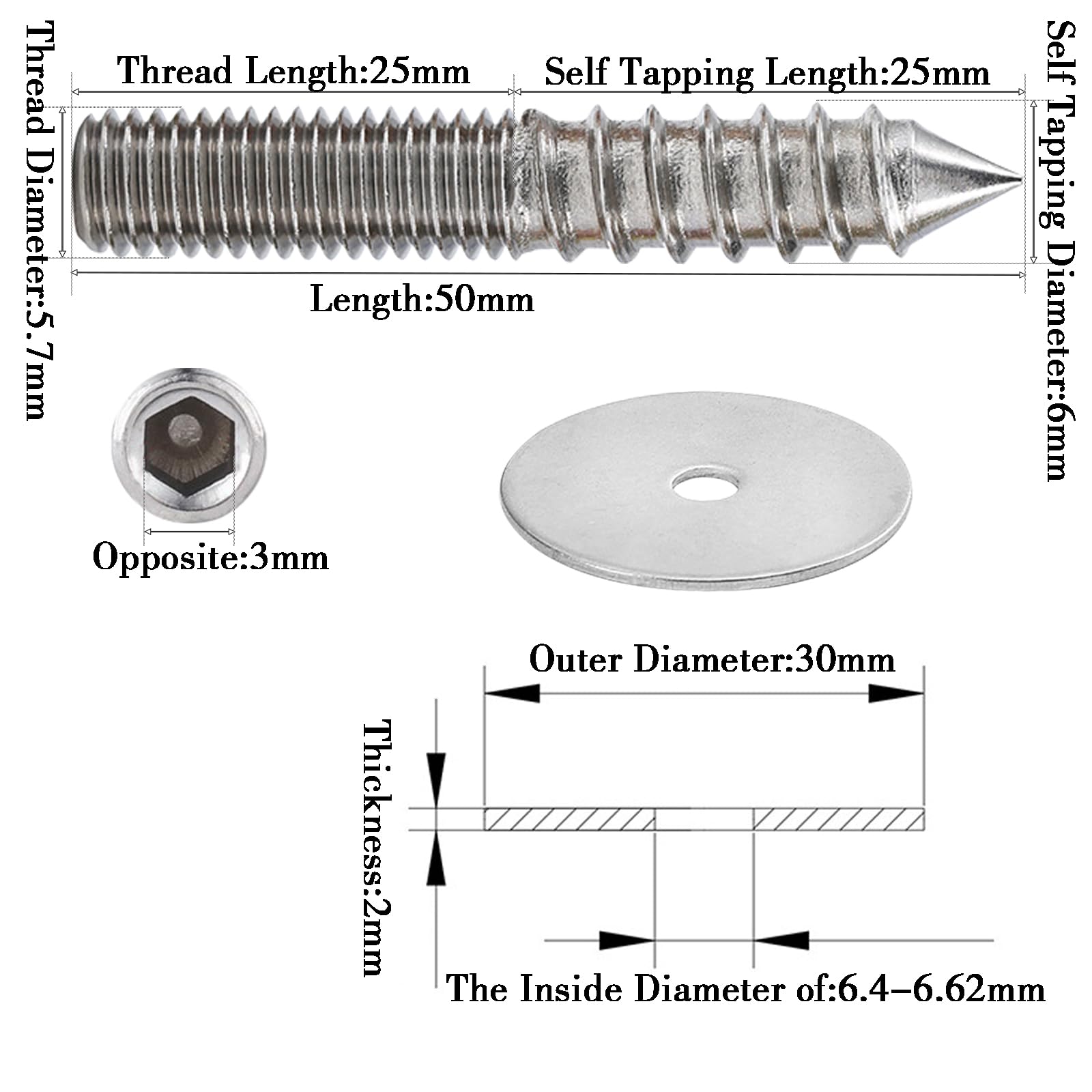 10 Set Viti Per Posatoi Uccelli - Per Gabbie Di Pappagalli E Volatili, Con Attrezzo Per Il Montaggio - Foto 3