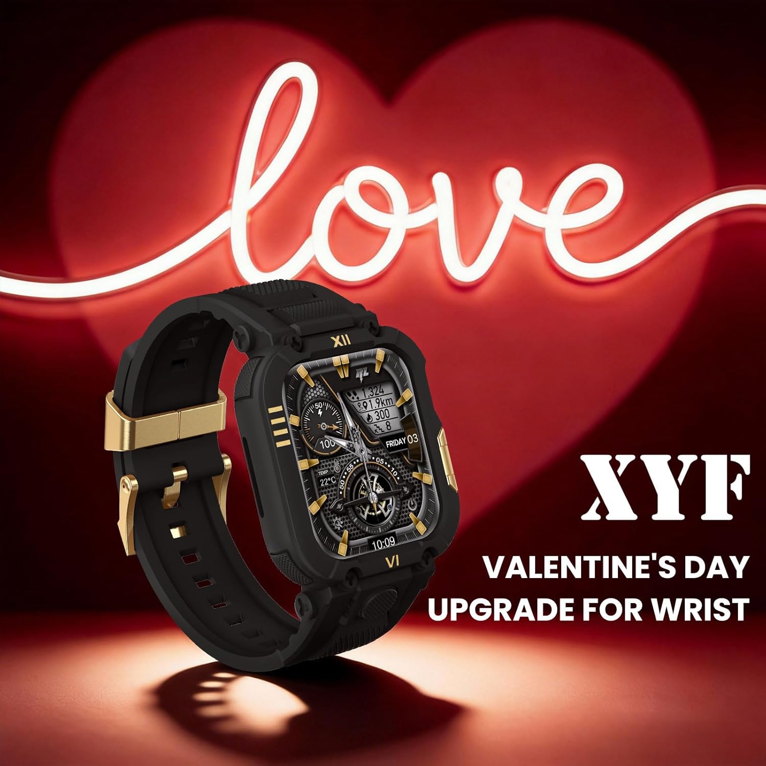 XYF Rugged Shockproof Sport Band for Men, Compatible with Apple Watch Ultra 3/2/1 (49mm) & Series 11 10 9 8 7 6 5 4 & SE 3/2/1 (46mm/45mm/44mm), with Protective Metal Bumper Case - Image 3