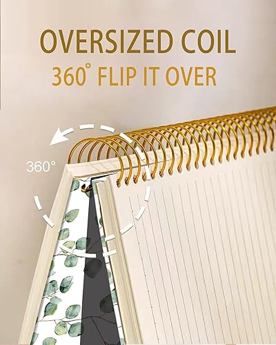 Vista 3 de iampanda Cuaderno con espiral, diseño floral, encuadernación fuerte de doble alambre con papel de primera calidad para niñas y mujeres, 60 hojas A5