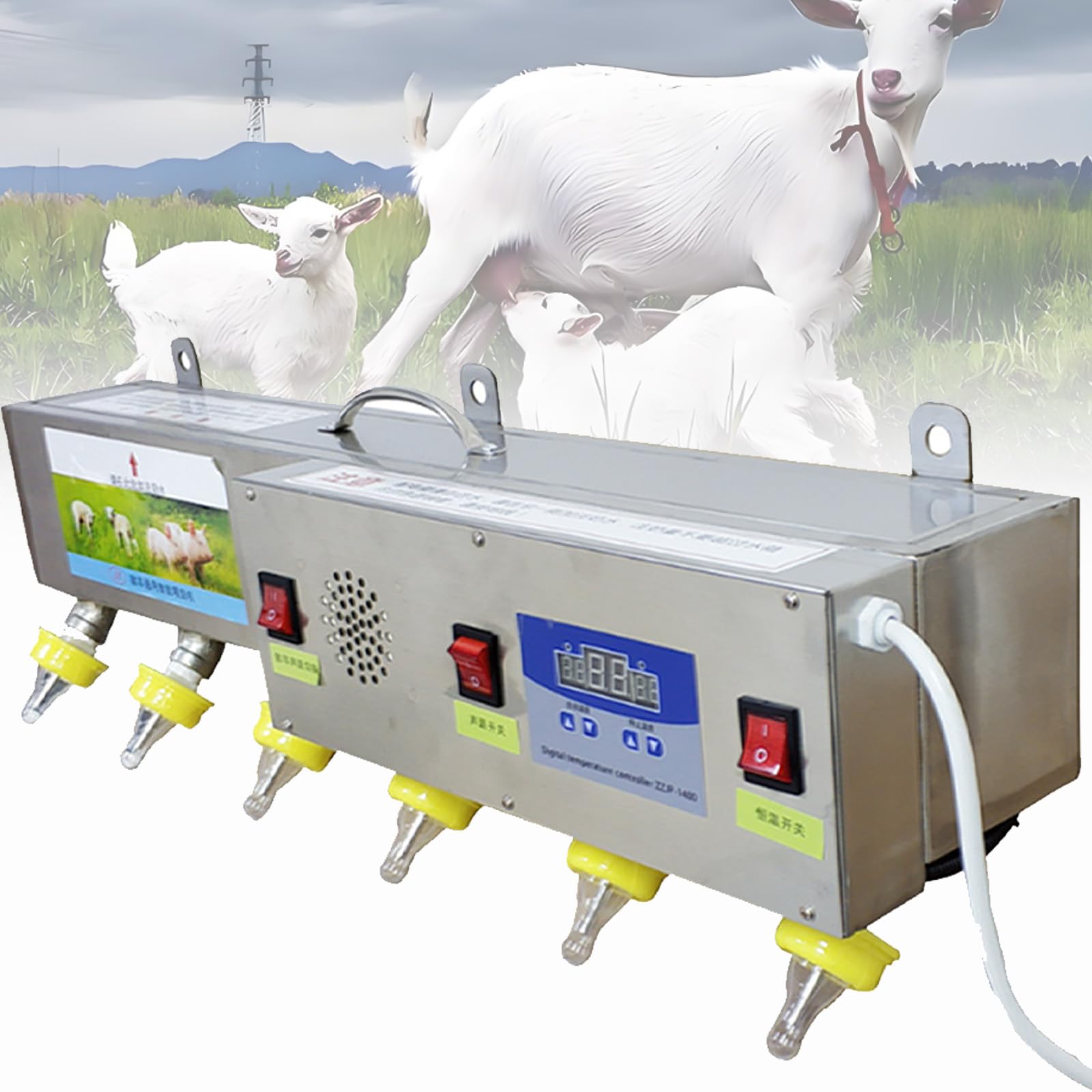 Distributeur de lait en acier inoxydable durable avec 6 tétines silicone pour ferme