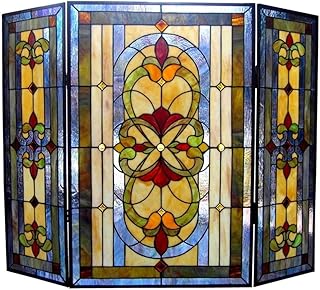 Tiffany 3 Panel Bronze Fireplace Screen