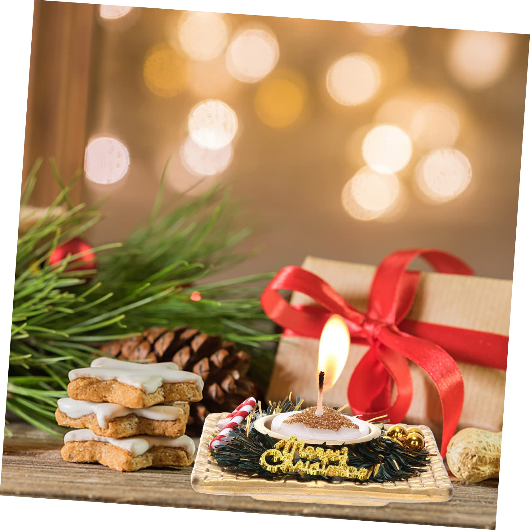 ULDIGI Xmas Tree Scented Candle Decorative Candle for Party Layout and Photo Props Quality Material for Romantic Ambiance and Holiday Celebrations