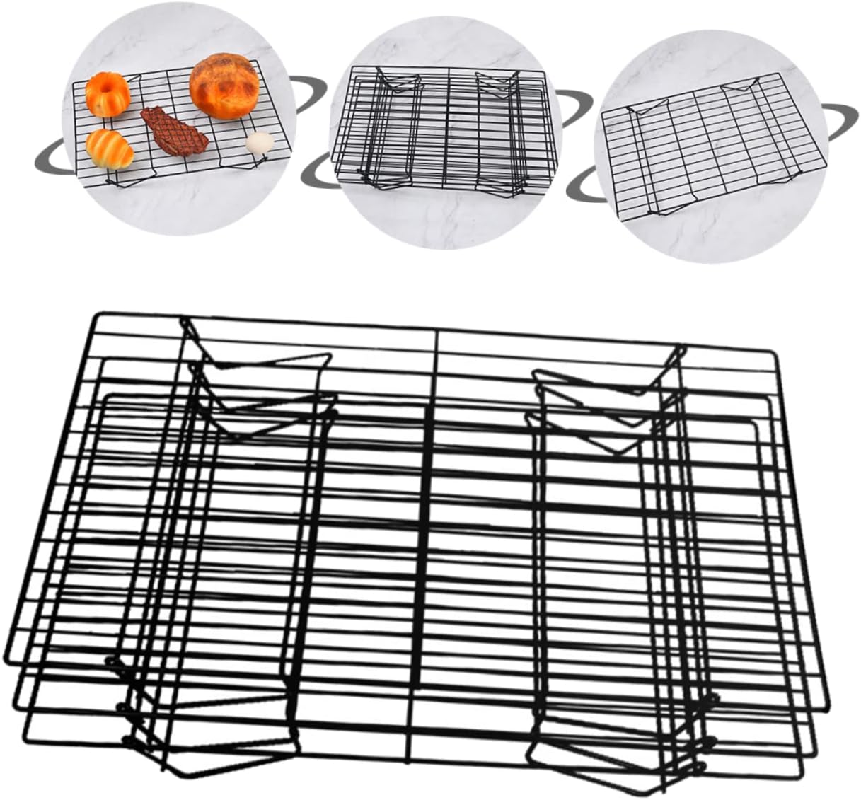 KESYOO 3 Portable Folding Camping Grill Rack Durable Barbecue Rack for Outdoor Cooking Picnic and Patio Use Lightweight and Compact Design