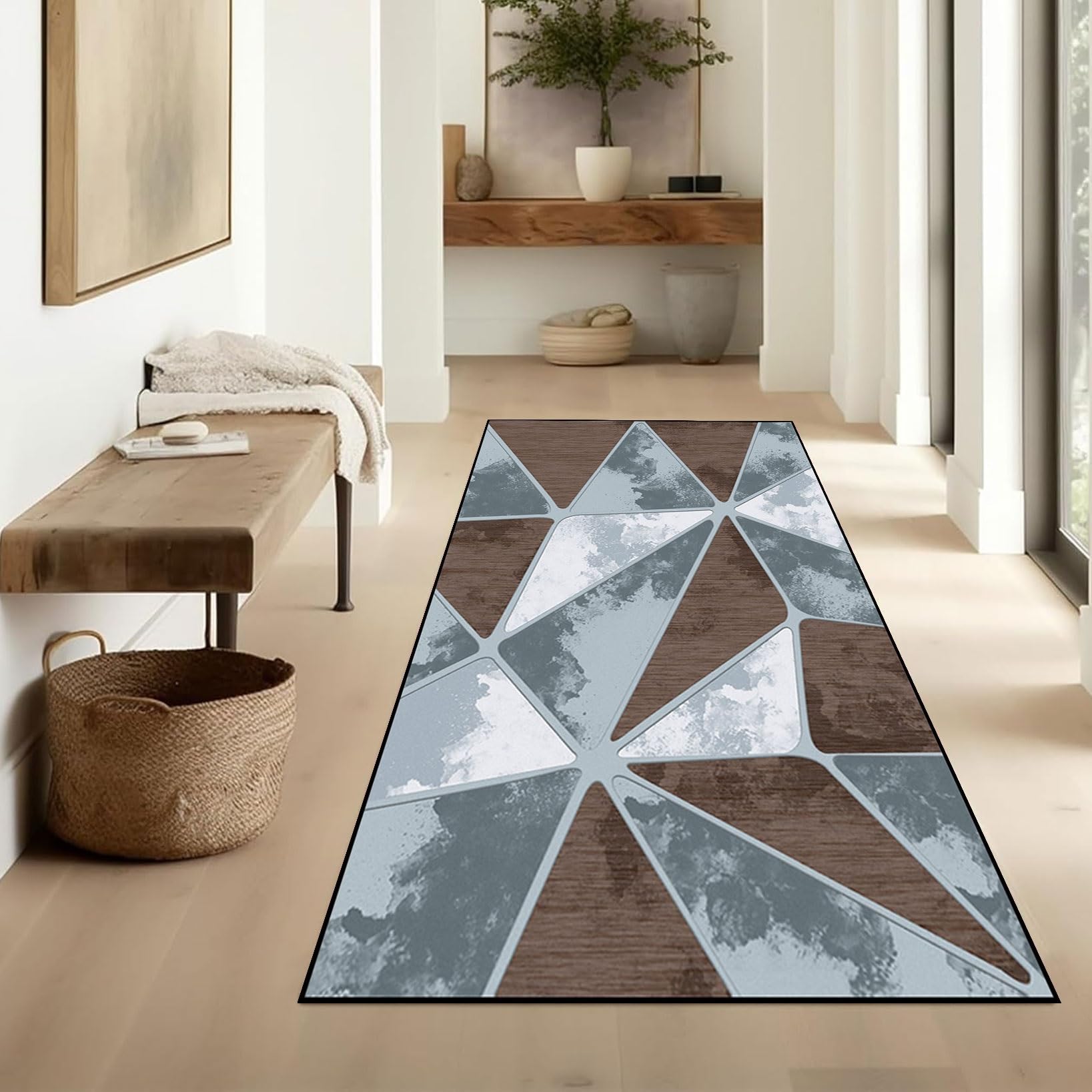 Alfombra pasillo lavable 95x200 cm solución antimanchas en microfibra para cocina y entrada