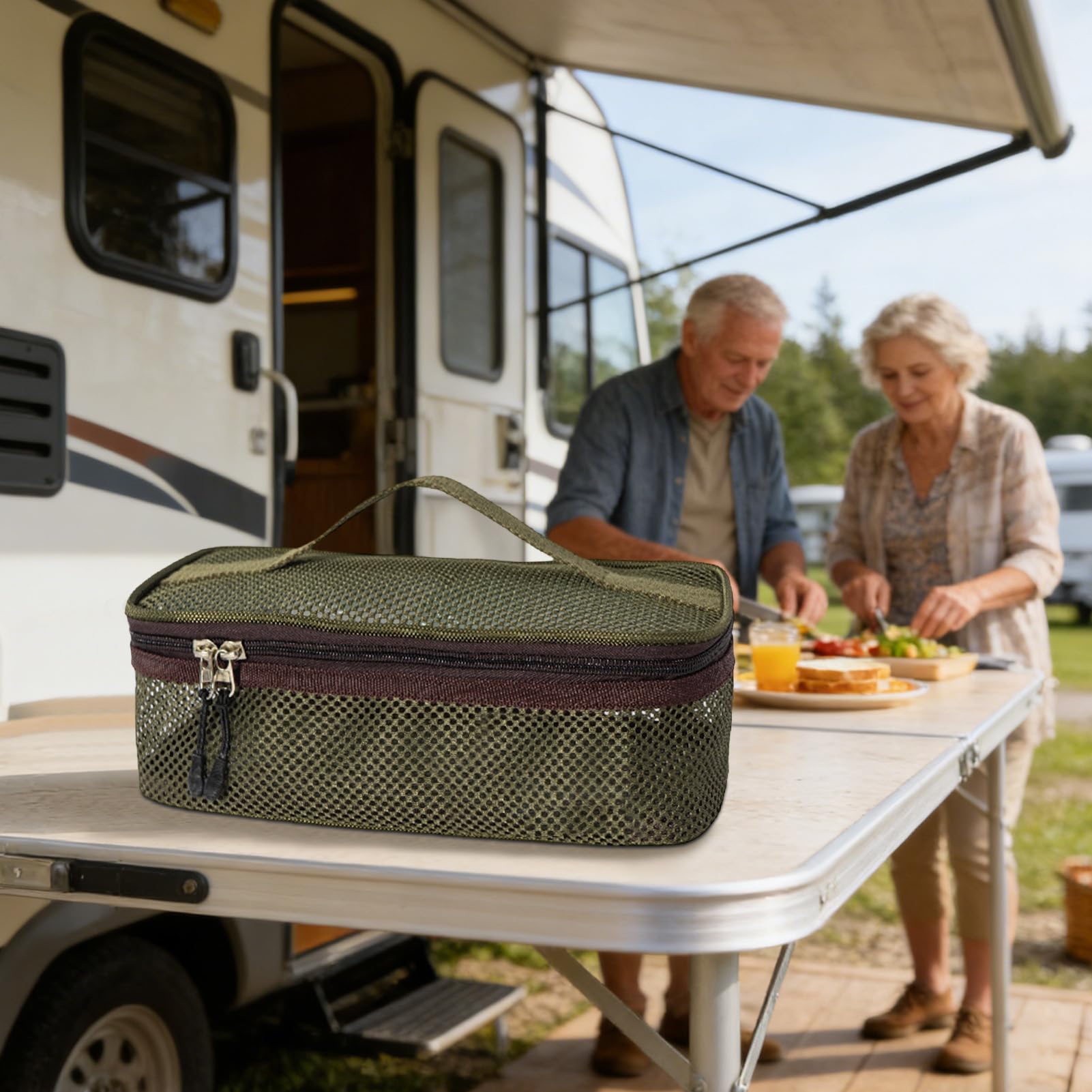 Bolsa De Camping En – Bolsa De Almacenamiento Portátil Para Utensilios De Cocina, Soporte Para Organizador De Utensilios De Cocina | Herramienta De Accesorio De Barbacoa De Picnic De Viaje Para L