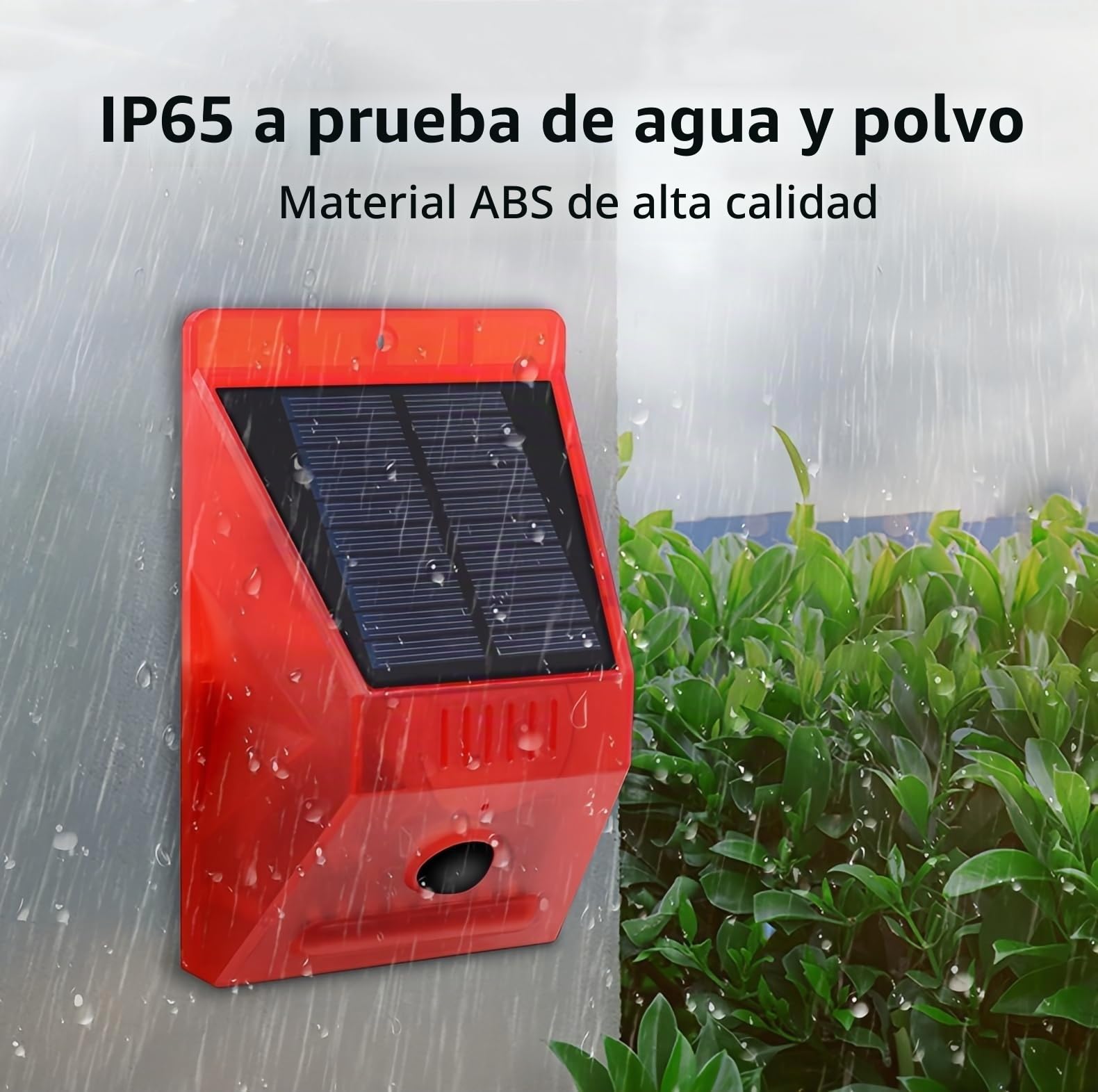3 Pack Alarma Solar Repelente Luz Estroboscópica Detector Sensor de Movimiento Alarma Exterior 129db Sonido Sirena de Seguridad IP65 Impermeable Protegido para Villa Granero Granja Yard