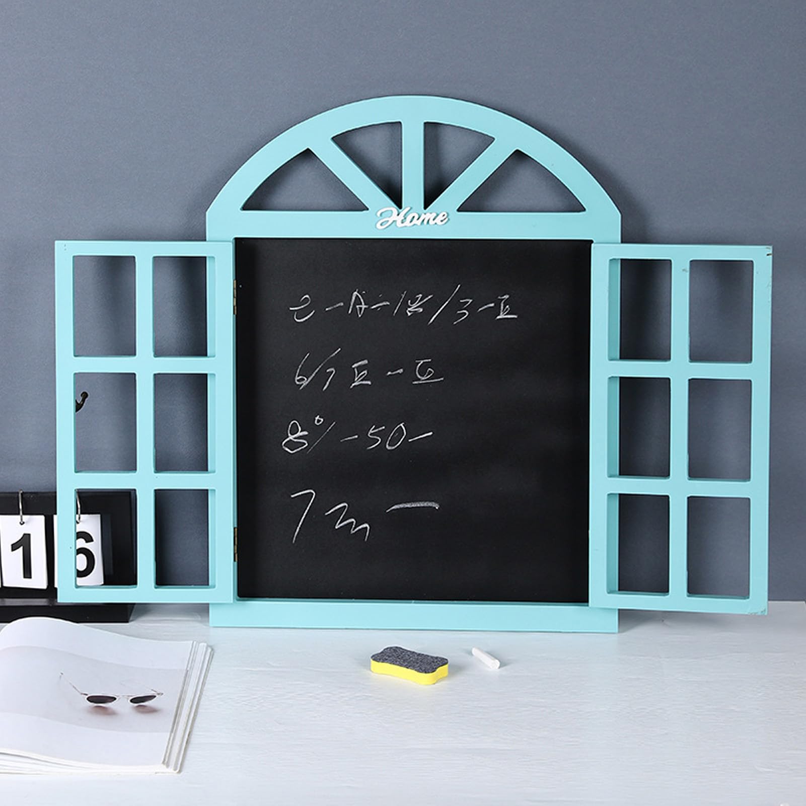 Kreidetafel mit Holzrahmen, Löschbarer Fensterrahmen, Hängetafel, Schild für Hochzeit, Küche, Restaurant (7702A-01)