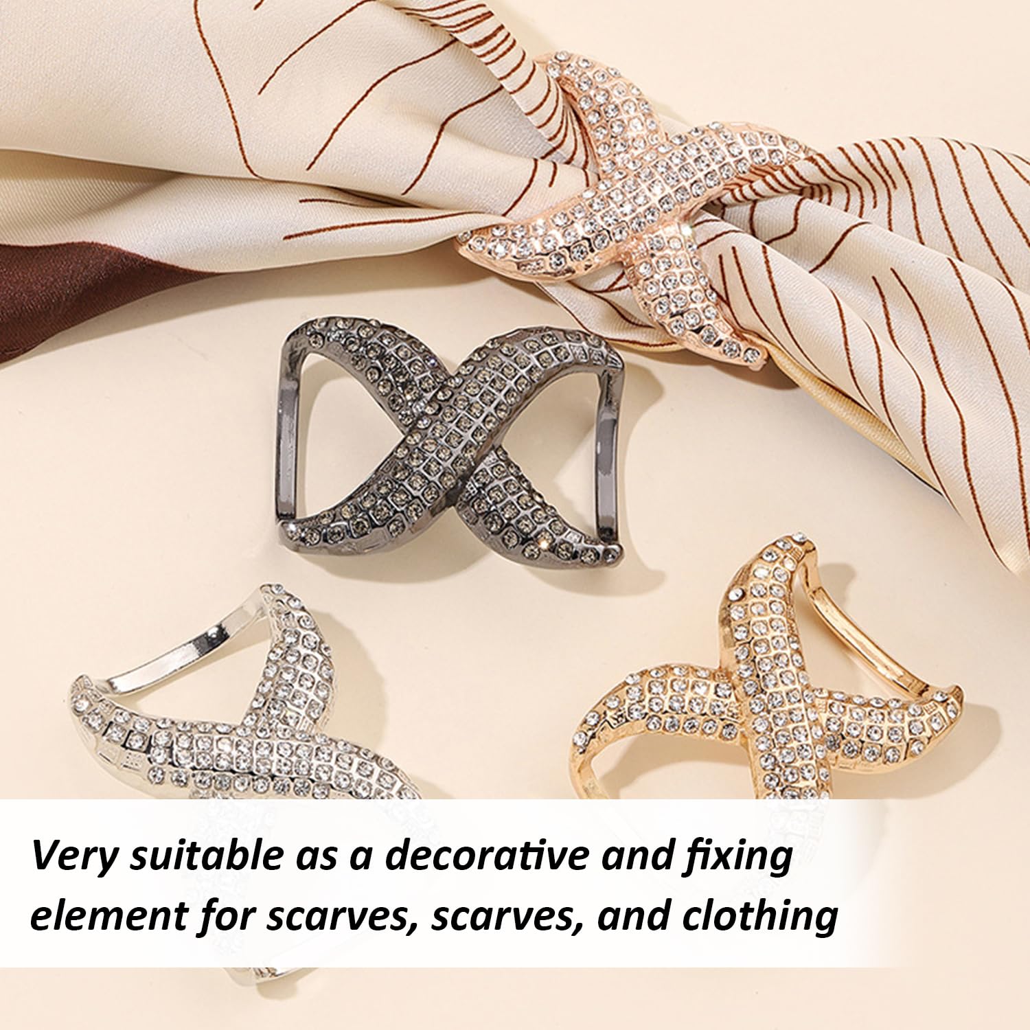 4 Pezzi di Fibbia per Sciarpa, Fibbia Decorativa in Metallo Silver, Accessori per Abbigliamento Unisex