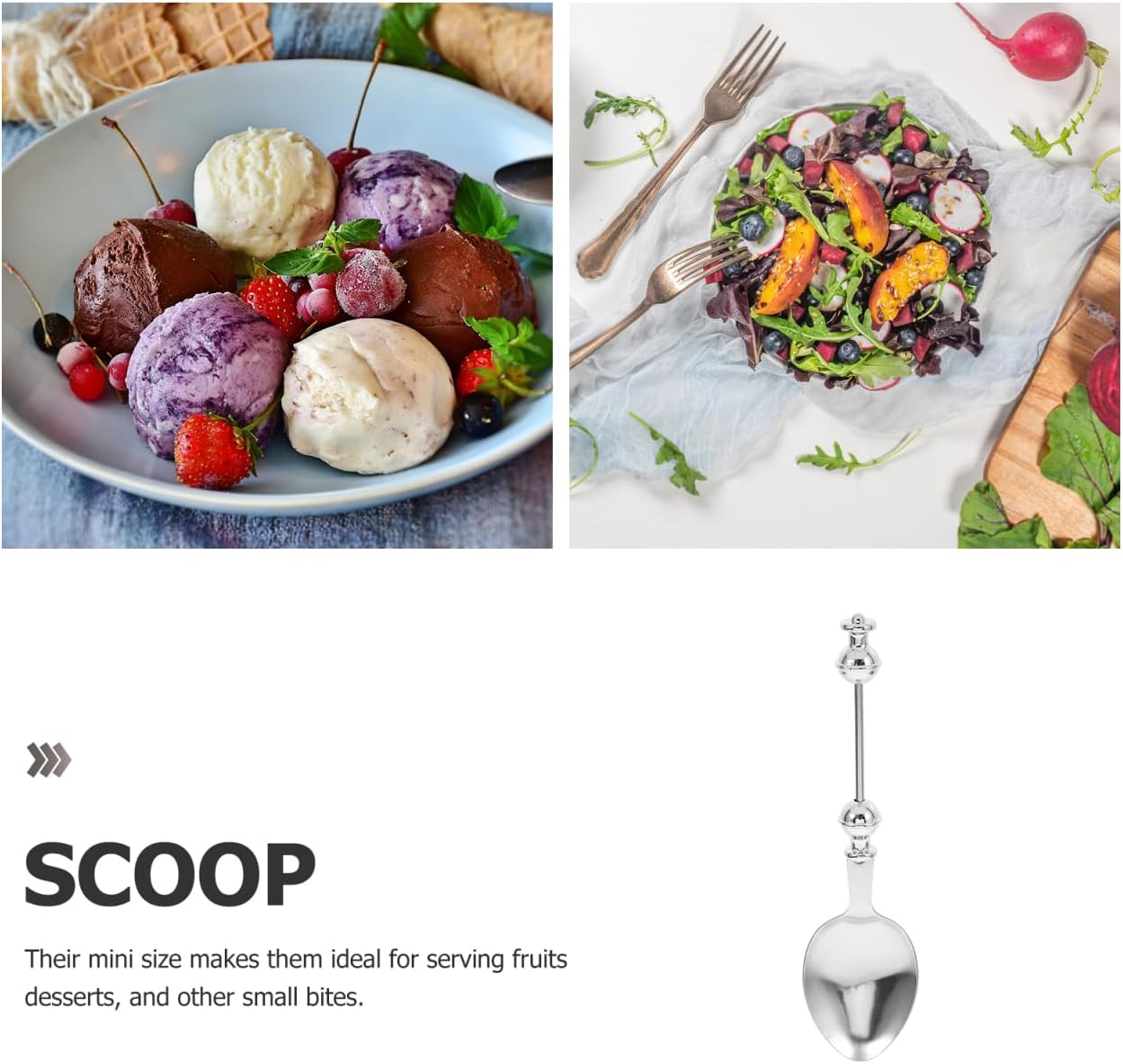 Beadable Spoon 6.38 Inch Stainless Steel Tea Spoon Multipurpose Household Tableware for Coffee Ice Cream Desserts Mixing and Serving 5-Pack