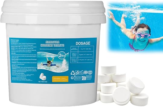 Chlorine Tablets for Swimming Pool, 2LB Chlorine Tablets for 1 inch Tub, Suitable for Swimming Pools Spas and Hot Tubs Fountain, Water Park Bathtub, Multifunctional Pool Clean Tablets