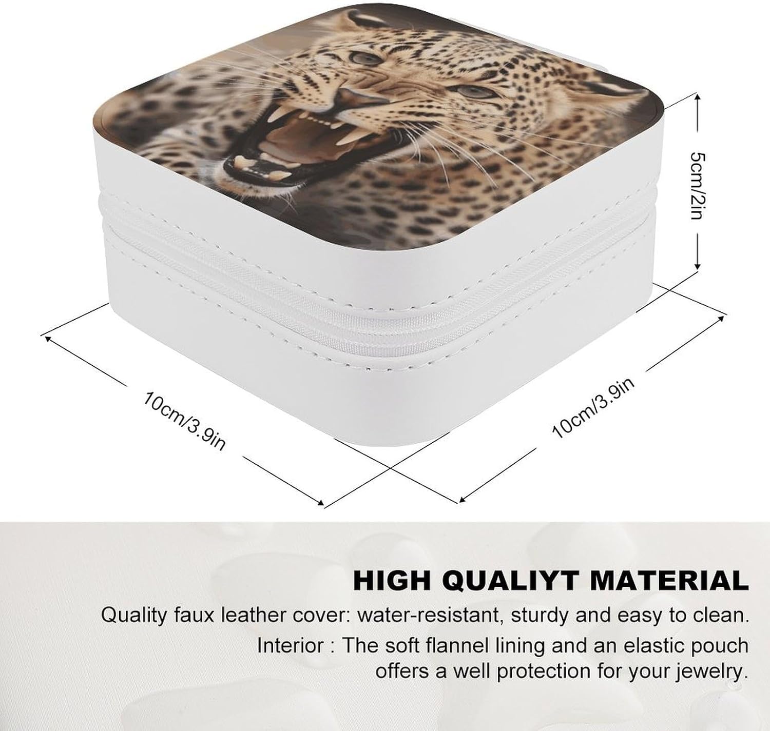 Leopard Roars Cool Animal Travel Jewelry Case Small Jewelry Organizer image 2