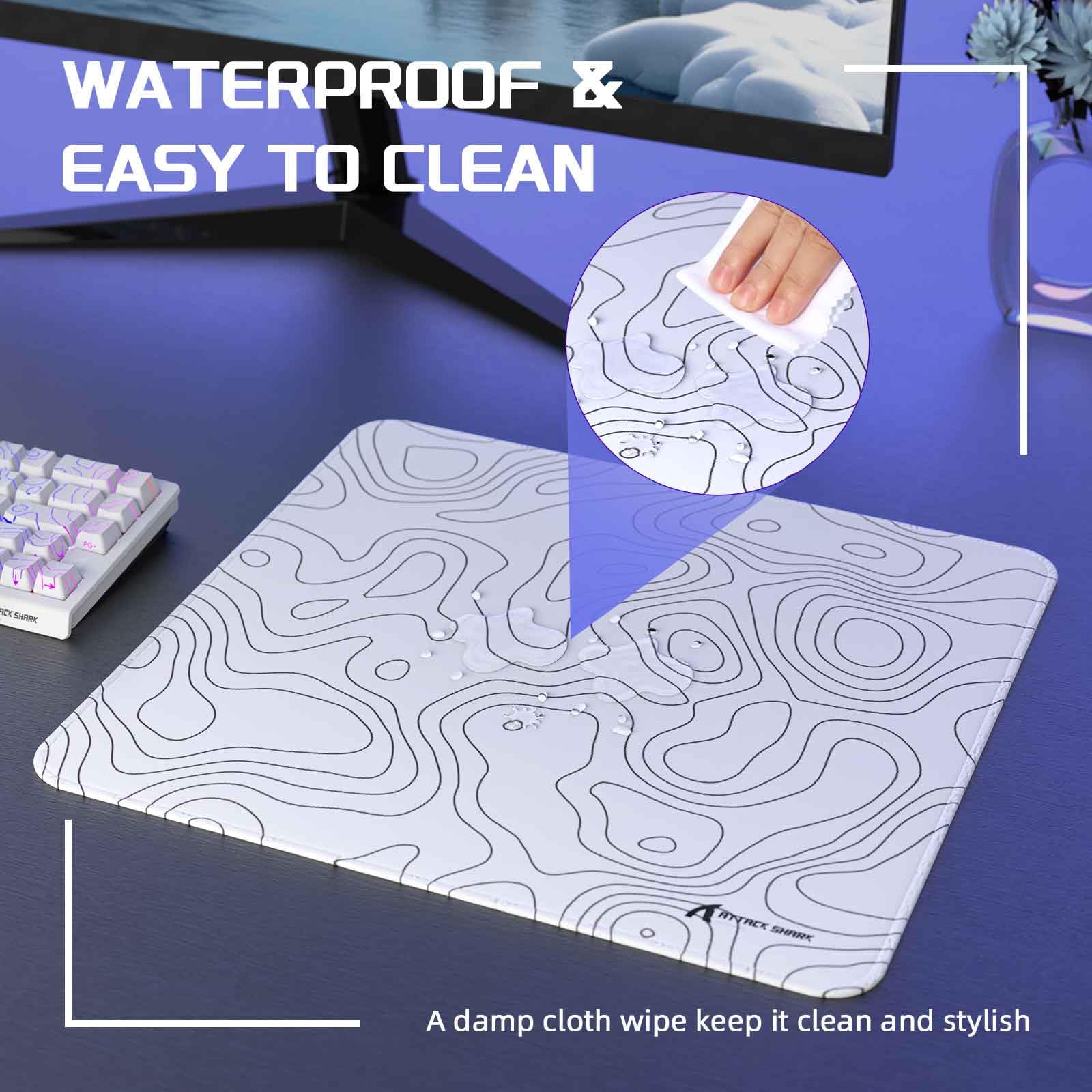 LexonElec x ATTACK Shark - Alfombrilla de mouse mediana para juegos, alfombrilla de mouse de fibra superfina, 17.7 x 15.75 x 0.15 pulgadas, base de goma antideslizante, optimizada para sensores de