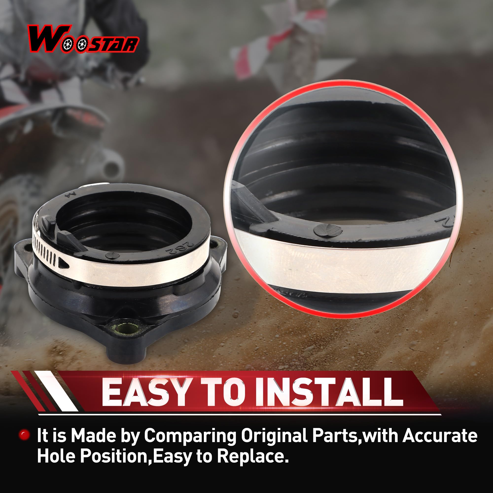 WOOSTAR Carburador Tubo Colector de Admisión Reemplazo para WR450F YZ450F YZ450FX OEM 2S2-13597-00