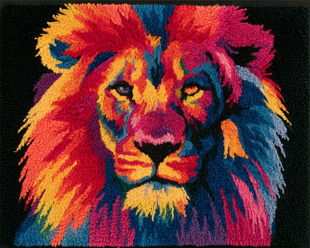 FWRTYCB Latch Hook Rug Kit Lion