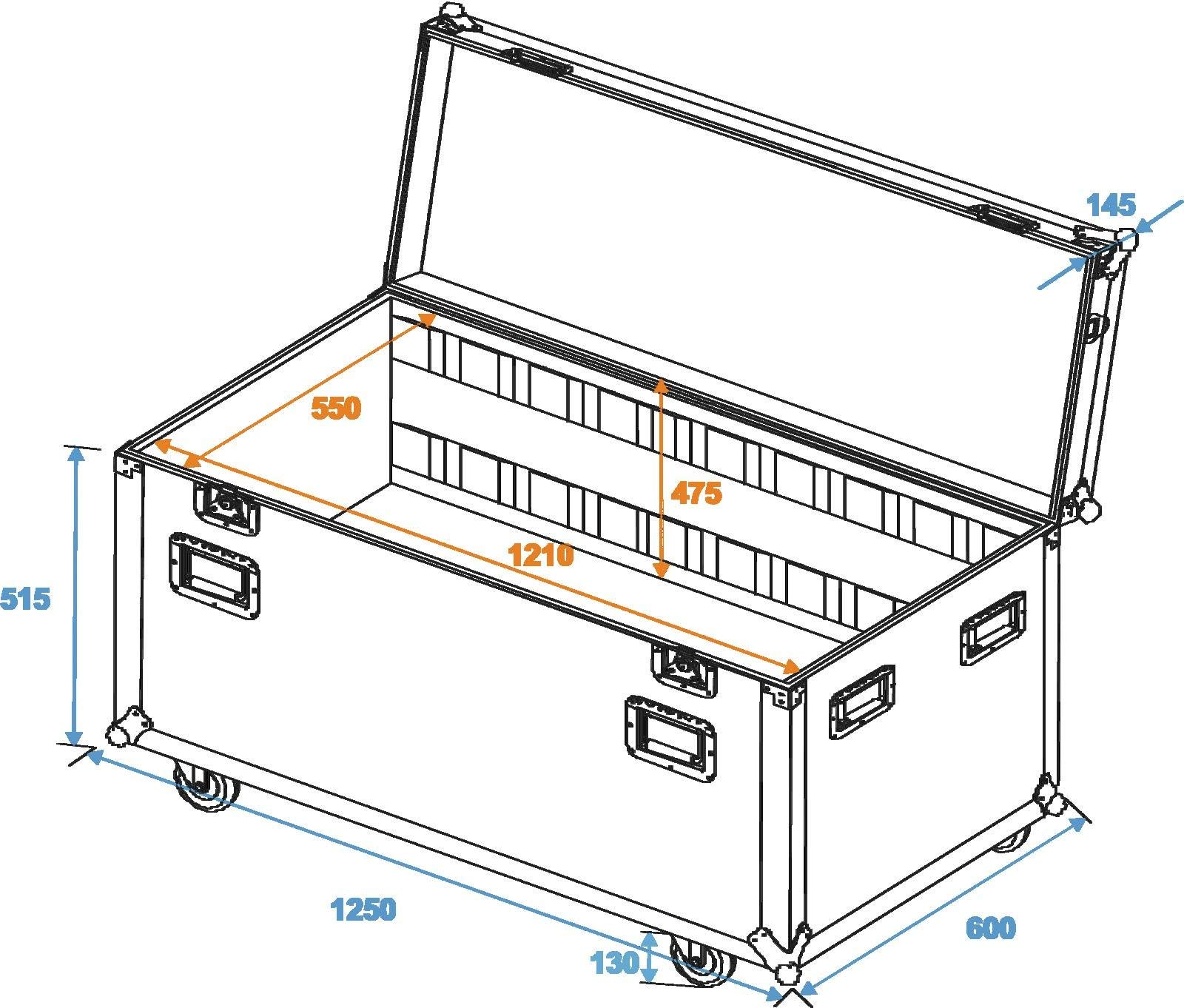 ROADINGER Universal-Tour-Case 120cm mit Rollen und 2 Trennwänden
