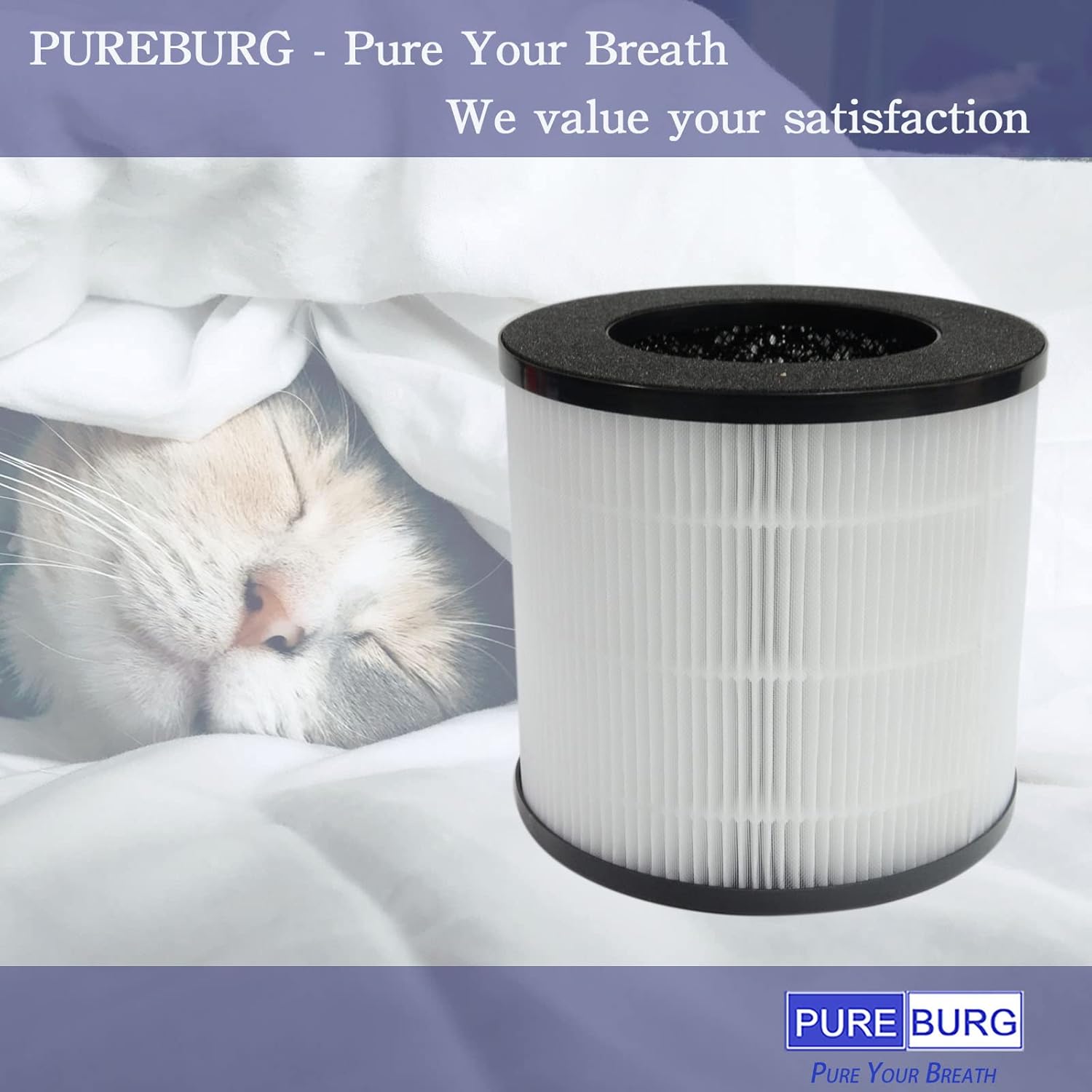 PUREBURG Replacement Filter Compatible with Okaysou (Oksou) 325 Cayman 608, Cayman 320 Air Purifiers,2-Pack H13 HEPA Activated Carbon 2-IN-1 4-Stage Filtration - Image 5