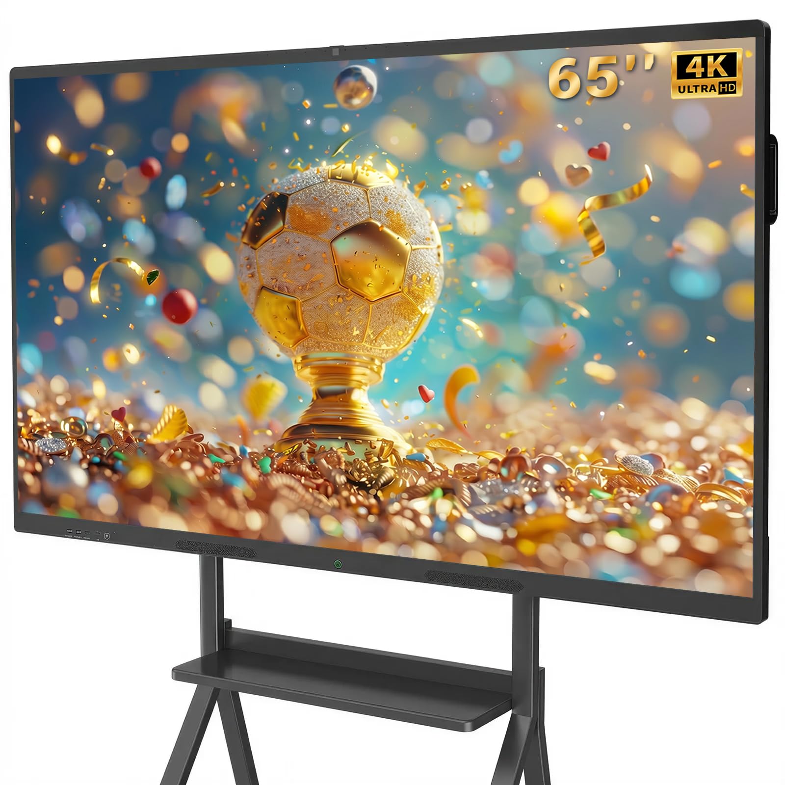 65" Smart Board for Classroom Office Home, All-in-One 4K Interactive Whiteboard, Digital Electronic Smartboard with 20 Point Touchscreen, Android 14, 8+128G (Wall Mount Included)