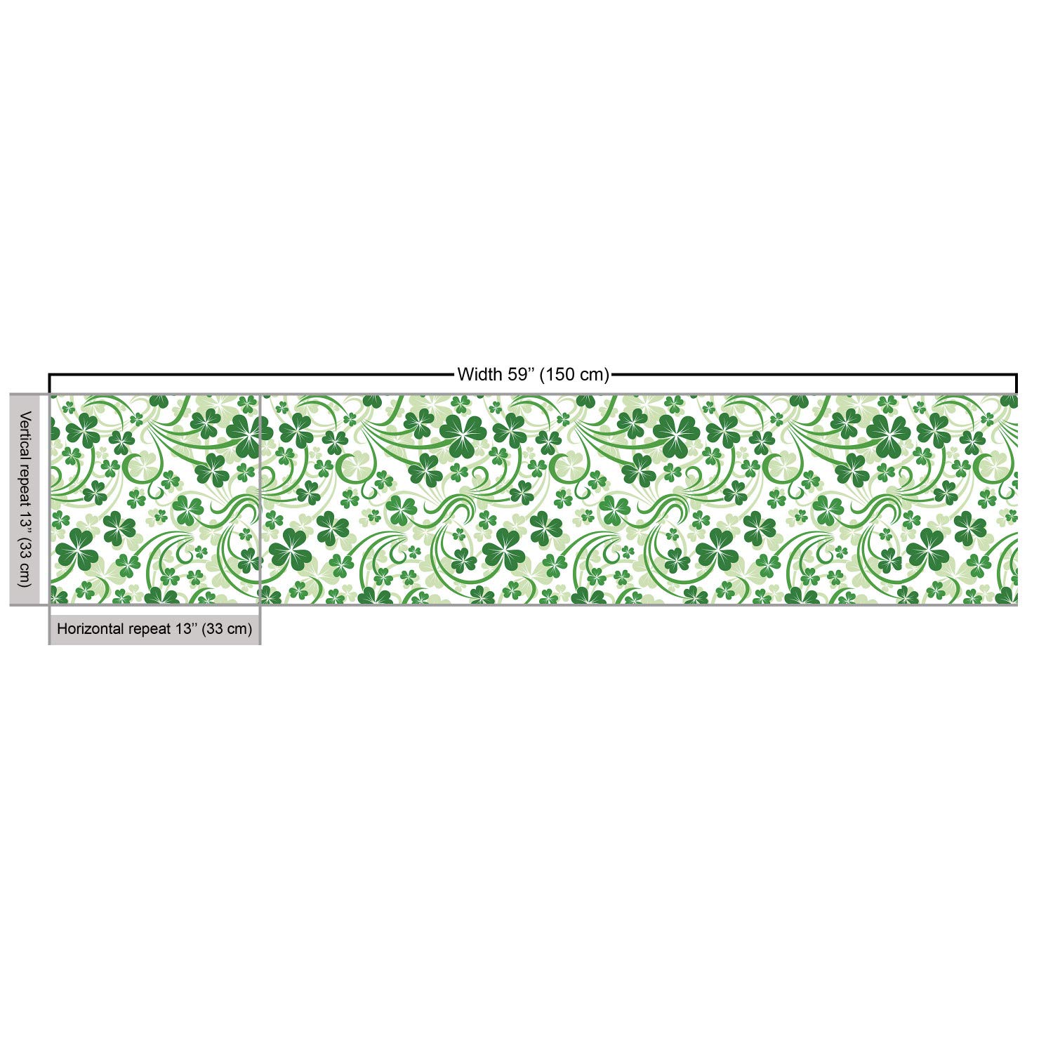 Lunarable Shamrock Fabric By Yard | Lucky Celtic Clovers Irish Design Green Emerald