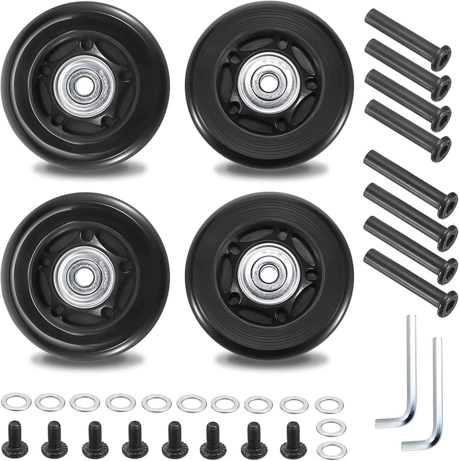 OwnMy 60mm x 17mm Luggage Wheels Replacements Set of 4 Mute