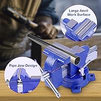 Vista 6 de Tornillo de banco, tornillo de banco de 4-1/2 pulgadas para banco de trabajo, tornillo de banco para el hogar con mandíbula de tubo y tornillo