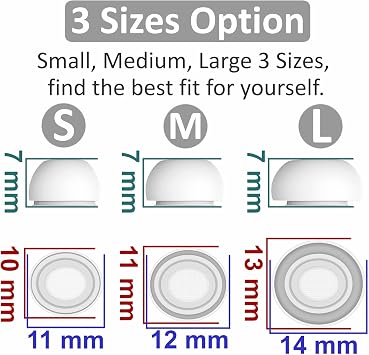 3 Pairs Compatible with AirPods Pro 1st 2nd Ear Tips Buds, Small Medium Large 3 Size Replacement Silicone Rubber Eartips Earbuds Gel Accessories Compatible with AirPods Pro 2 and 1st - S/M/L White