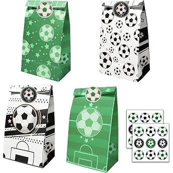 Pack of 12 Gift Bags Football Birthday Bags Football Party Bags