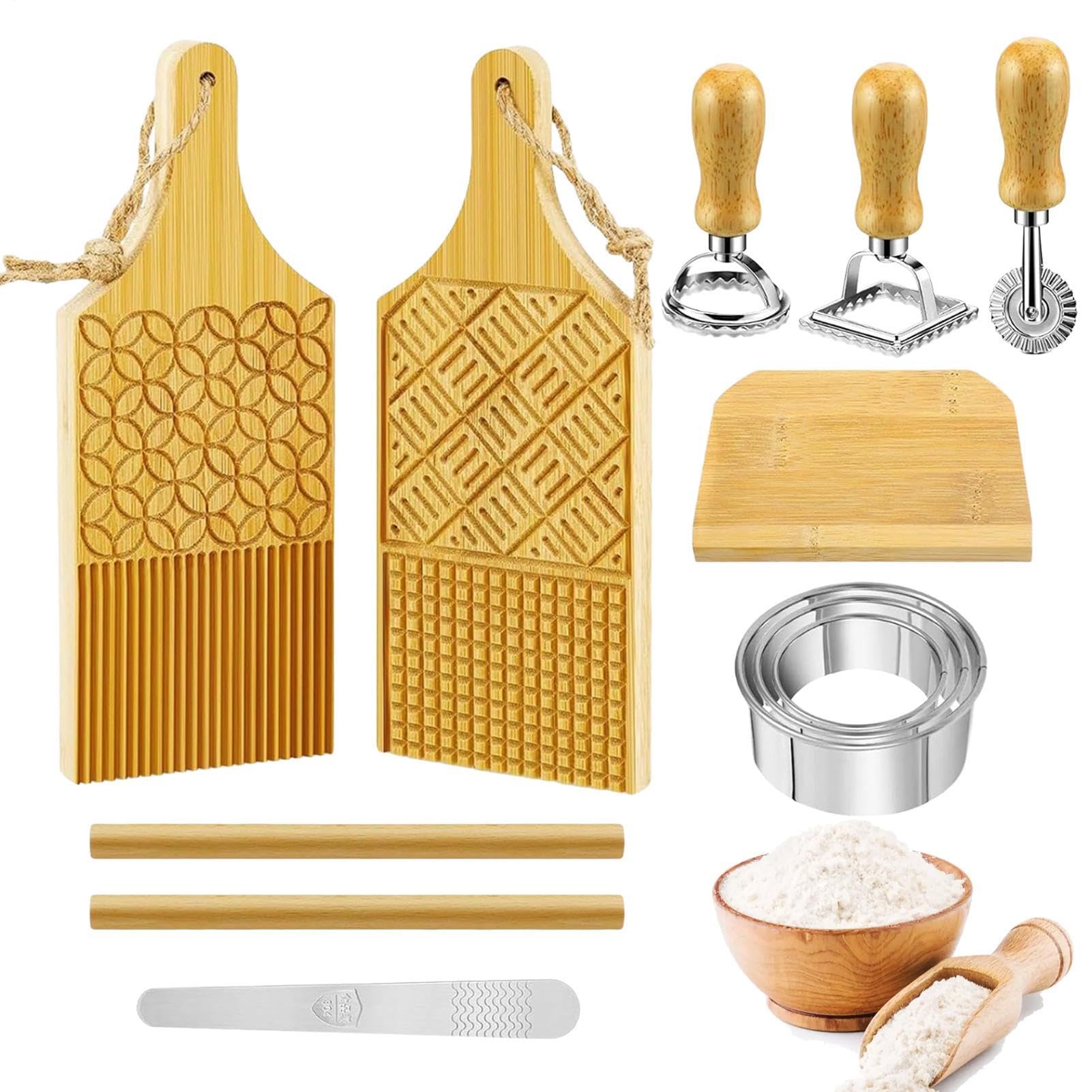 Werkzeuge zur Herstellung von Nudeln – Teigschneider aus Holz, Werkzeuge zur Herstellung von Nudeln | Manueller Teigschneider, Spaghetti-Werkzeug, professionelles Spaghetti-Herstellungsset für