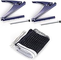 Vista 2 de Hbaushun Red de tenis de mesa plegable, red de ping pong profesional para competencia de entrenamiento, postes portátiles con clip de fuerza