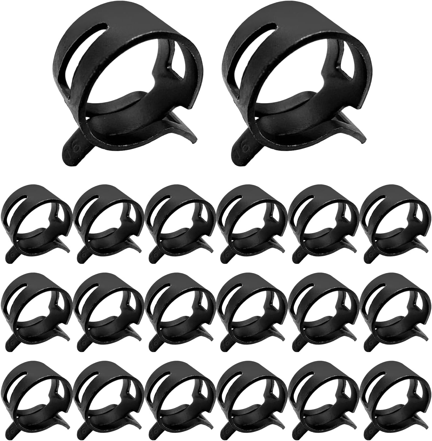 20 PCS Car Spring Band Type Clamps, 0.30" ID 8mm Auto Fuel Line Hose Spring Clip Replacement, Vacuum Hose Clamps Air Tube Fasteners for SUVs Sedans Trucks, Car Accessories