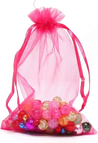 Miniatura 13 de Dealglad 100pcs Drawstring Organza bolsas de joyería caramelo para fiestas, casamientos, regalos Negro