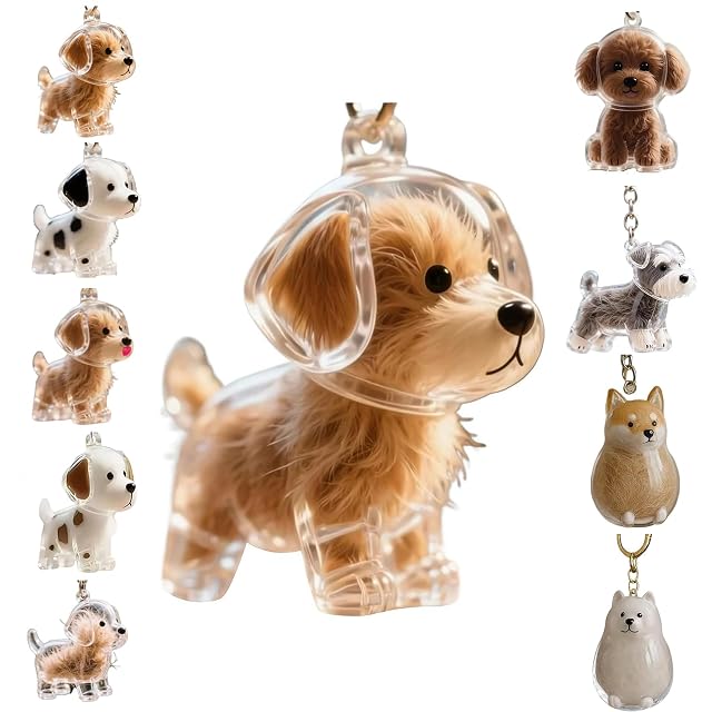 Zengjunwei Llavero Conmemorativo Pelo Mascota, Llavero Coleccionista Pieles Mascotas con Forma de Perro