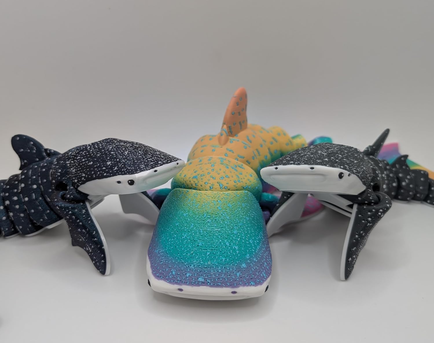 3D Printed Articulated Whale Shark- Gift Fidget Toy (Metal, Large)