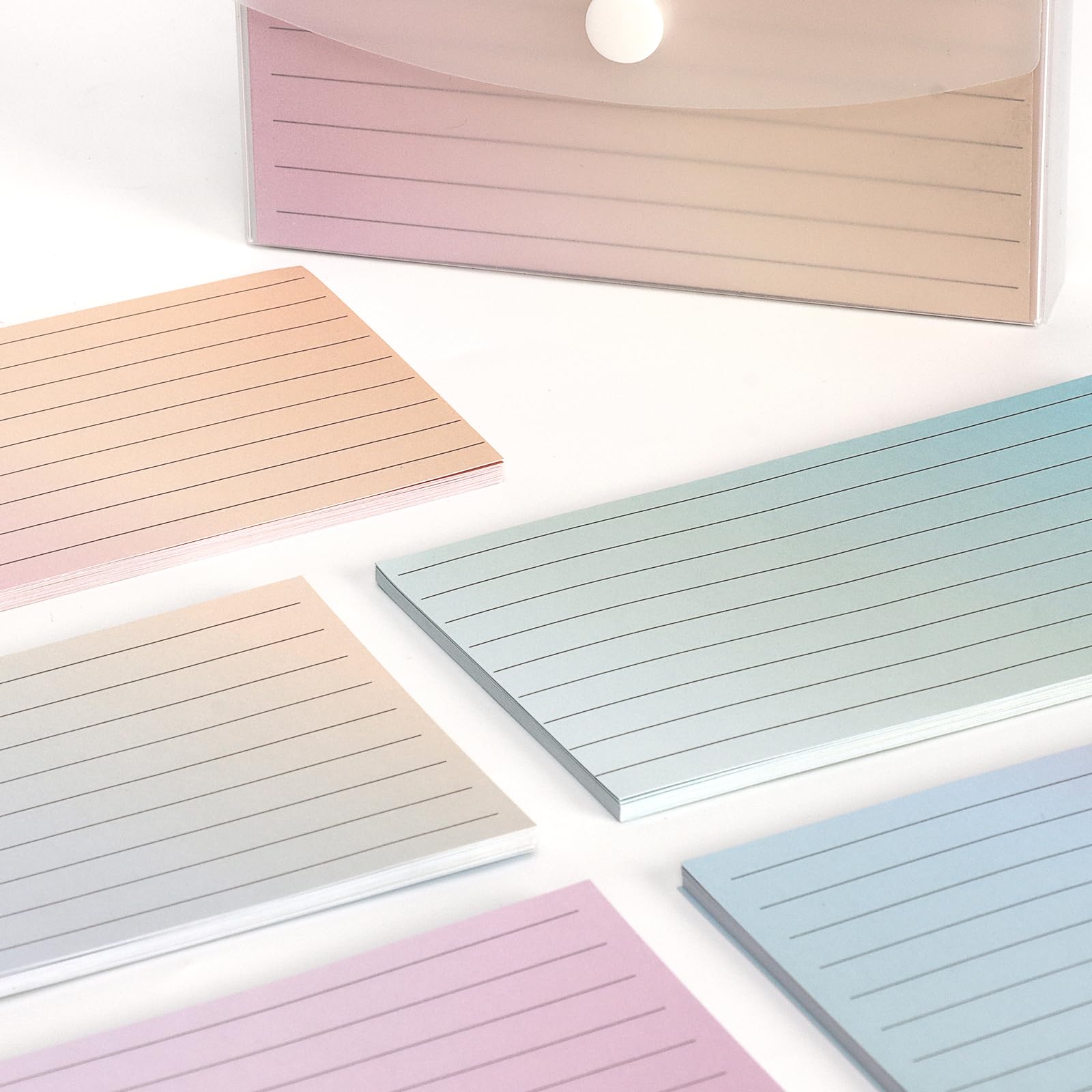 Juego de 300 organizadores de tarjetas de índice, estuche para tarjetas de índice en blanco, tarjetas de índice de plástico transparente, tarjetas de estudio, divisores de pestañas, tarjetas de notas