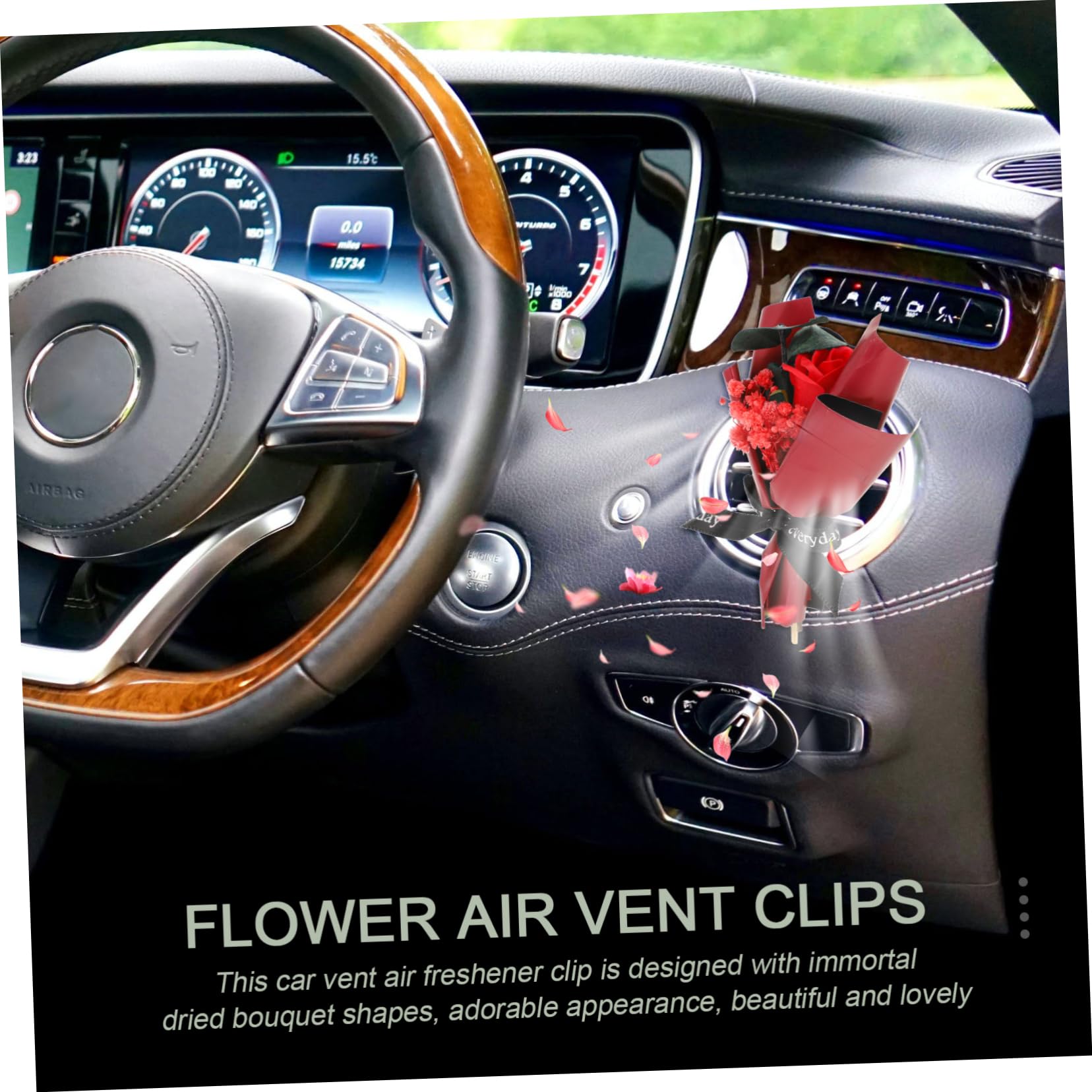 SUPVOX 5pezzi Profumatore Per Auto Bouquet Secchi Clip Per Facile Da Installare Decorazione Elegante Per Auto e Domestici