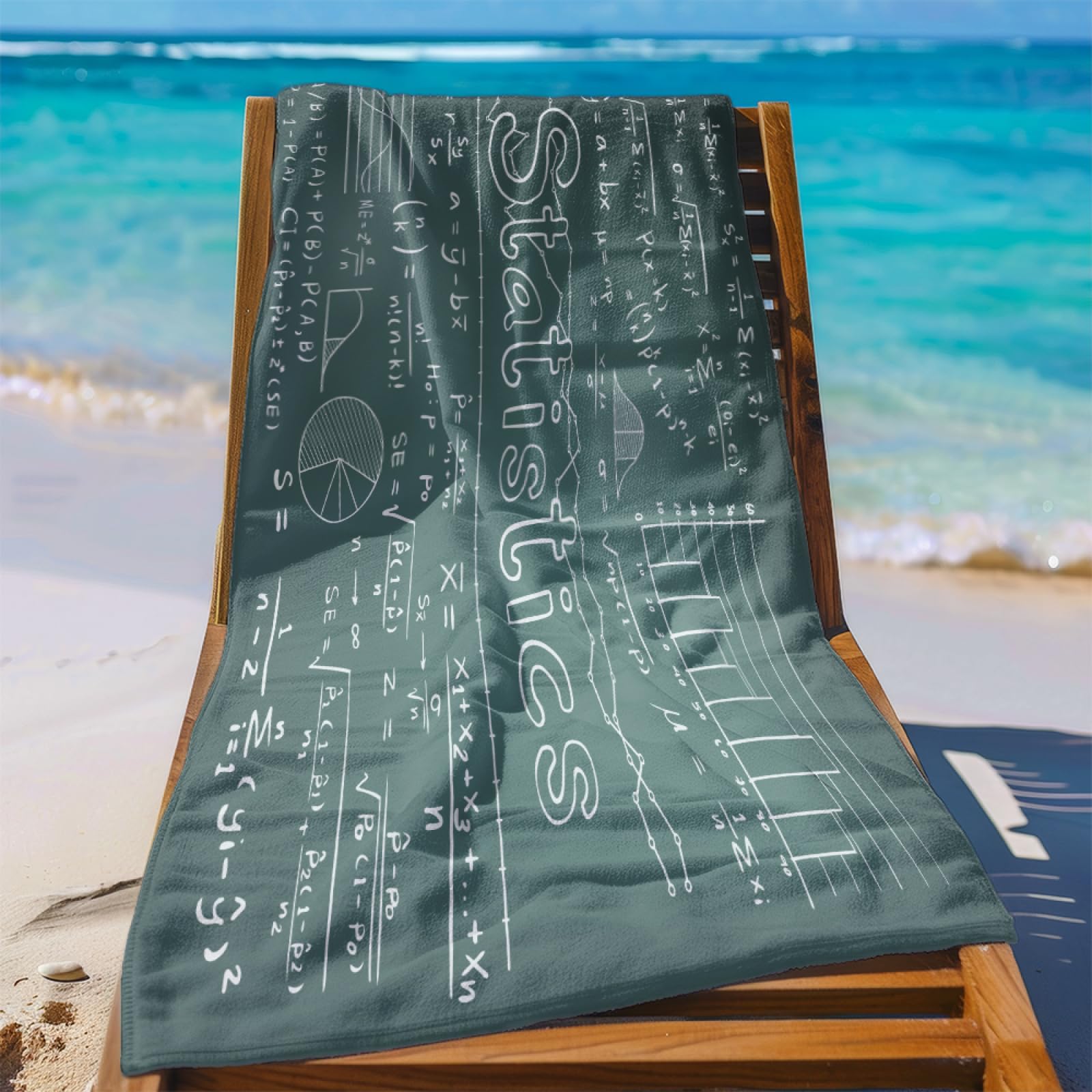 Tapis de Plage XXL Anti Sable Lettre Géométrie Serviette Piscine Adulte,Natte De Plage Pliable, Voyage Accessoires De Plage Camping,Serviette de Bain Personnalisée