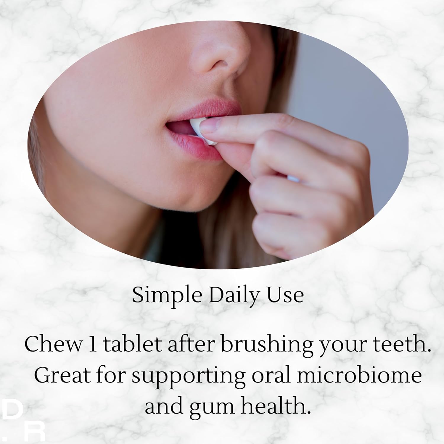 Dentabiom Mint – Probiotic Chewable Tablets for Oral Health, Sugar-Free, 30 Count (Adult - Mint)