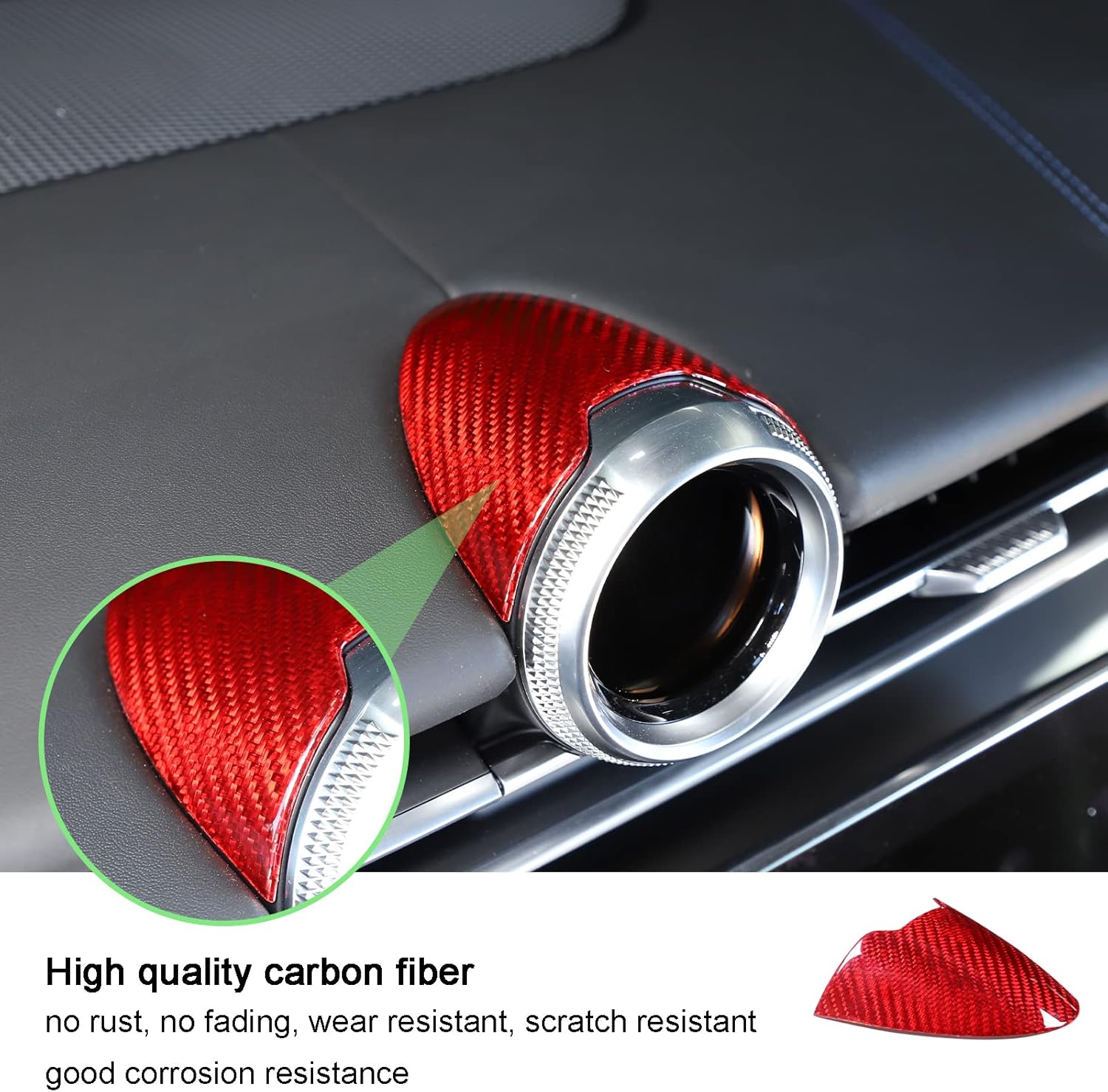 PIUGILH Real Carbon Fiber Car Dashboard Clock Decorative Cover Trim Compatible with Maserati Grecale 2022,Center Console Clock Molding Accessories