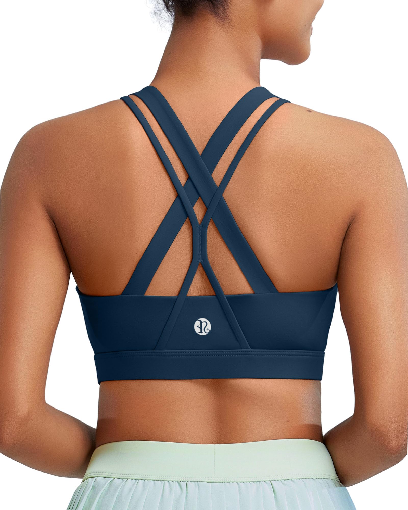 Sports Bras for Women,Seamless Strappy Sports Bra High Support Crisscross Back with Removable Pads