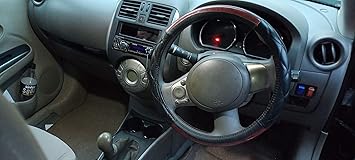 CS Glare Microfiber Leather Car Steering Wheel Cover for All Cars (Black)