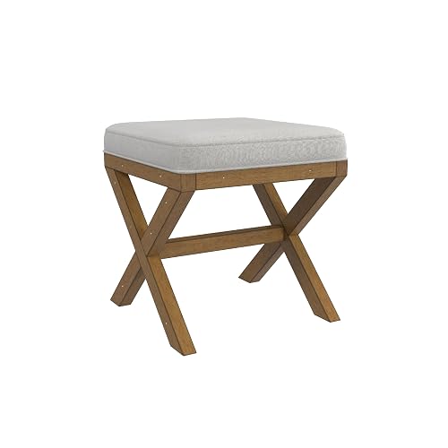 Hillsdale Somerset Backless Wood Vanity Stool for Makeup Room or
