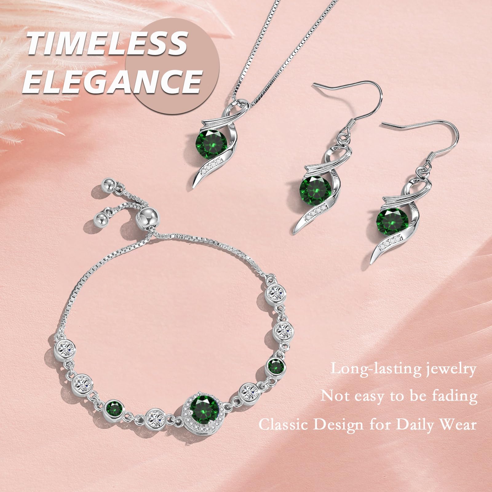 Silber Schmuck Set Damen, 3PCS 925 Sterling Silber Halskette & Ohrringe & Armband Set mit AAAAA Cubic Zirkonia, Unendlichkeit Silberschmuck Damen 925 Geschenk zum Geburtstag Mutter Tag