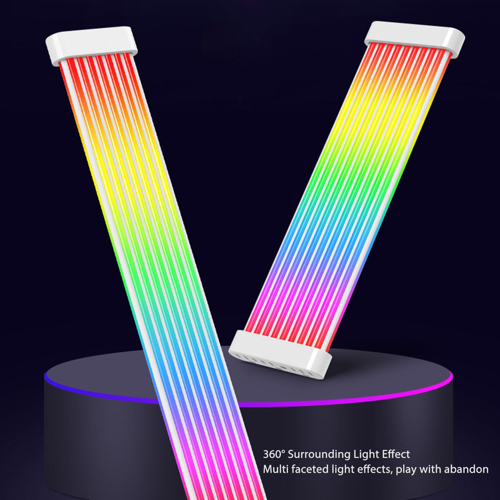 TOPINCN Kit de Câbles à Manchon D'extension ARGB, Câbles PSU Pliables RGB pour Décoration PC DIY 5V 3 Broches 310x40x13mm