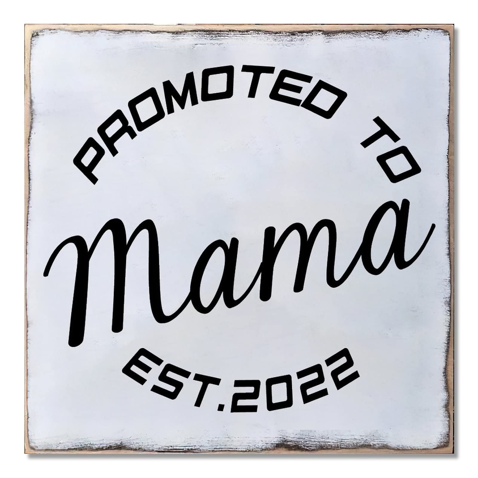 Plaque en bois Rimego New Mama de 40x40 cm pour la décoration murale de chambre - 5