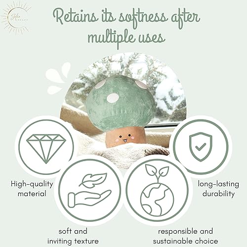 Miniatura 9 de Peluche de hongo (15 pulgadas), animal de peluche de hongo verde pistacho, suave, aterciopelado y esponjoso, peluches esponjosos de larga duración,