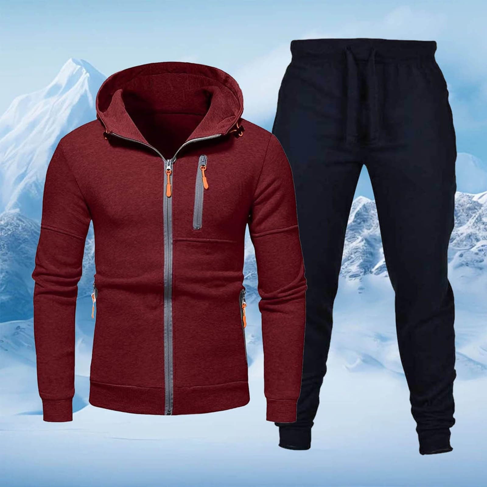 Générique Ensemble deux pièces sweat-shirt à capuche décontracté pour homme, idéal pour le sport, l'automne et le fitness