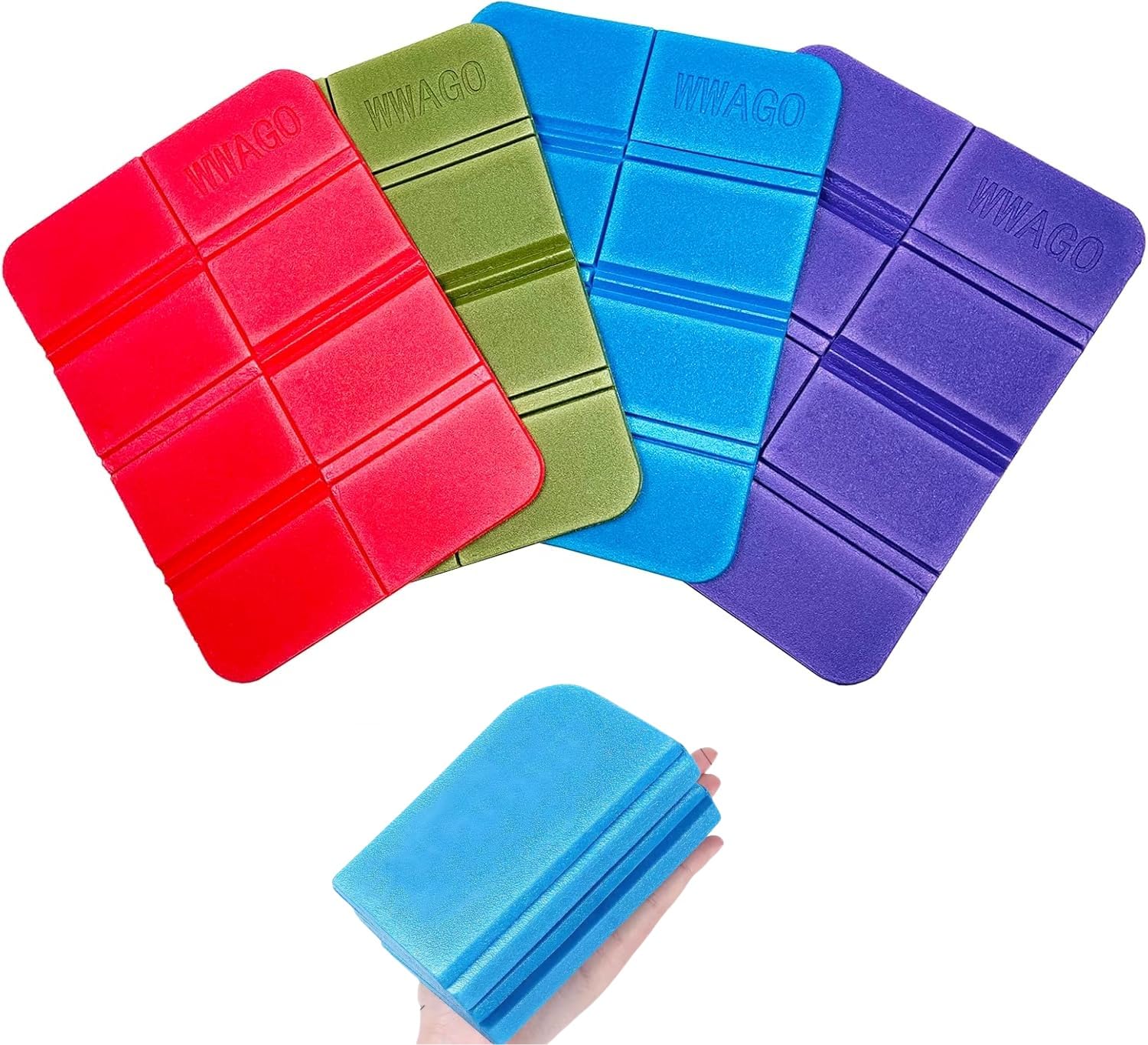 Heanvmyss Moisture Proof Folding Seat Mat,4 PCS Outdoor Seat Cushions,Waterproof Sit Mat Hiking,Portable Thermally Insulated Foam Seat Pad for Camping Park Picnic Hiking Playground