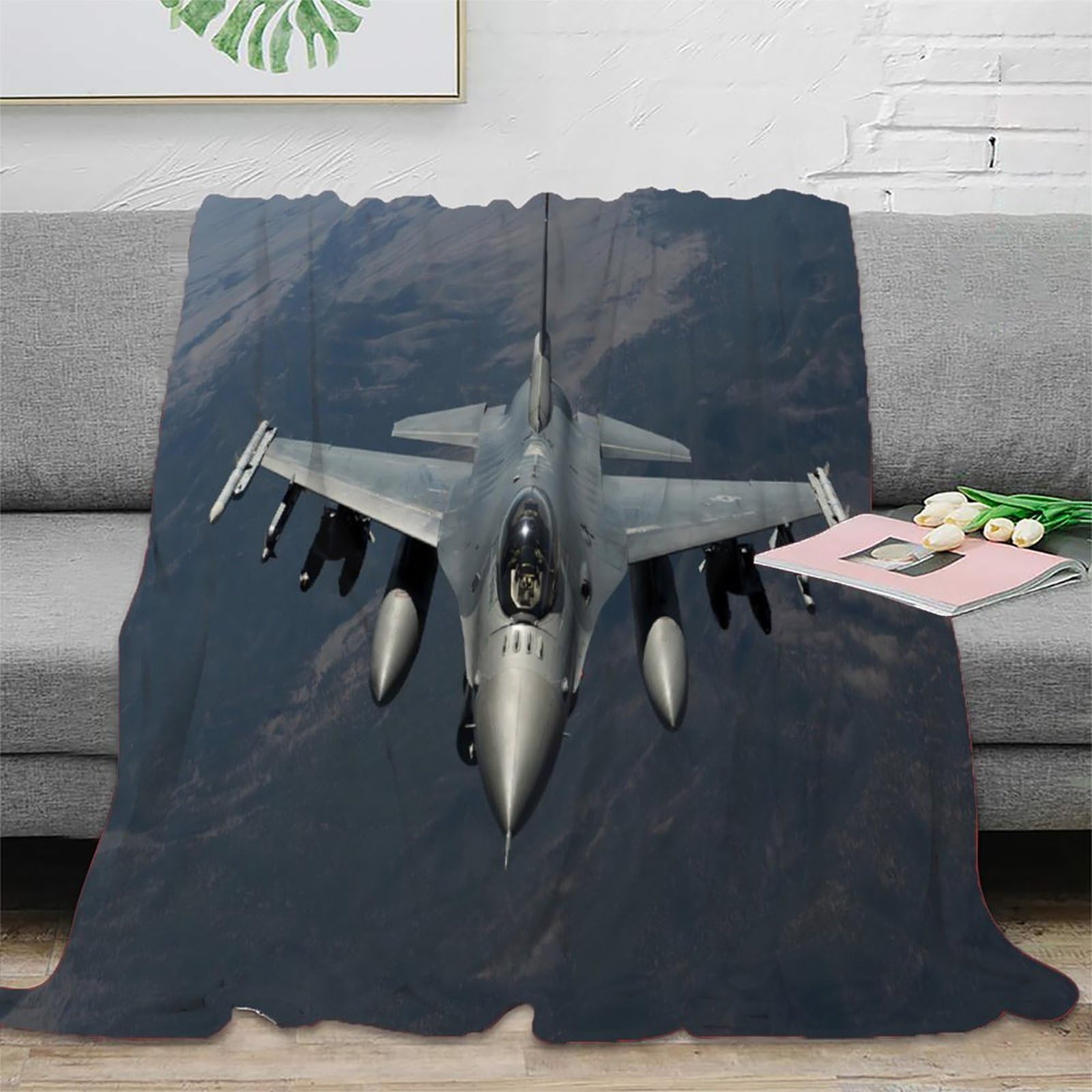 Plaid militaire 3D respirant et léger en microfibre douce pour lit adulte