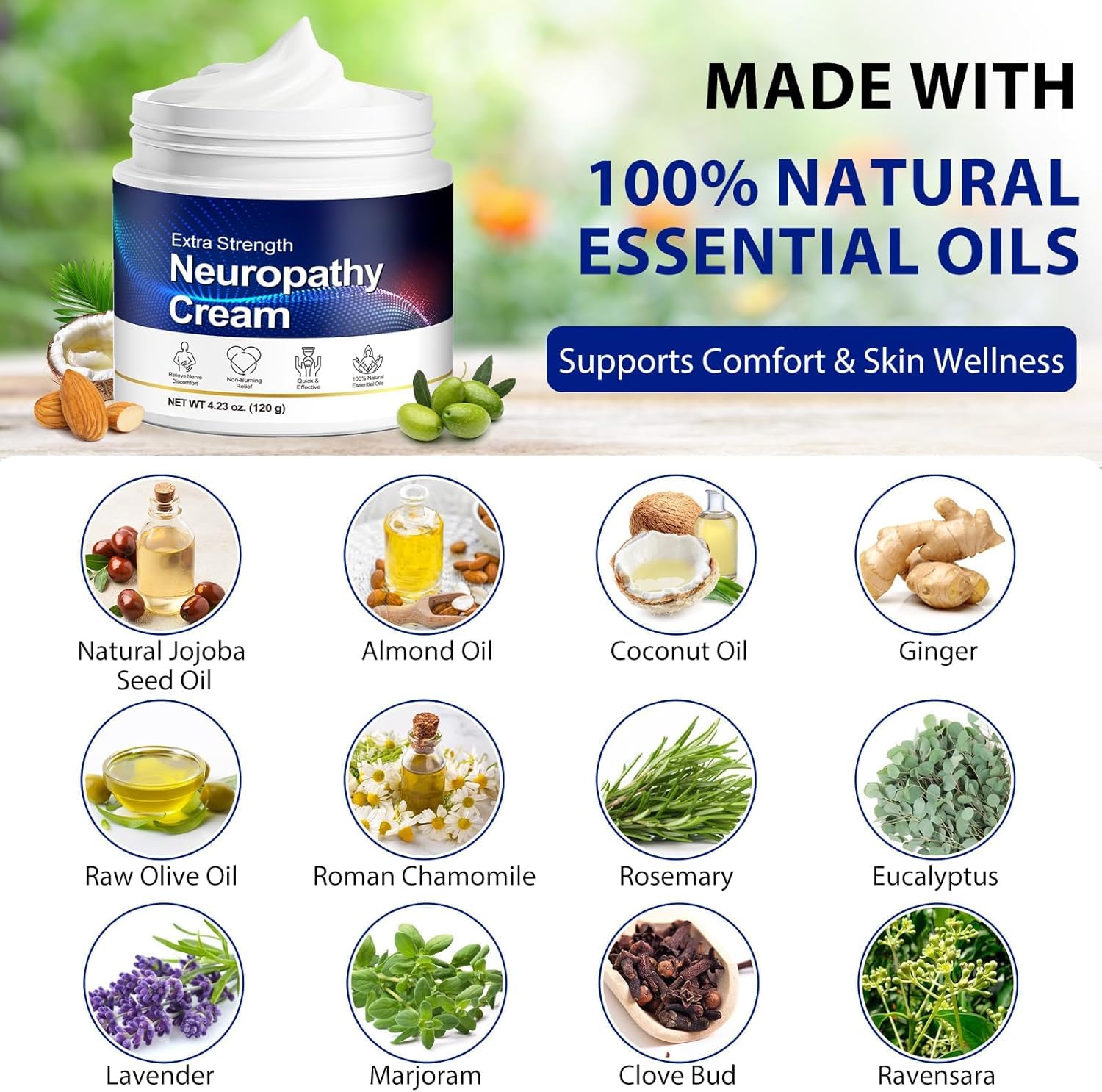 Neuropathy Cream, Soothing Massage Cream with Arnica & Menthol – Non-Greasy Hydrating Formula for Feet, Hands, Legs and Toes - 4.23 OZ Value Pack — Amazon image 2