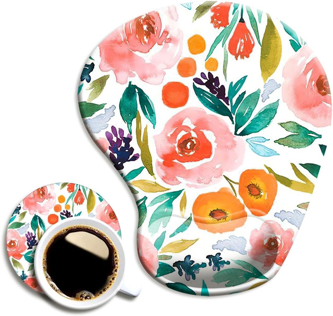 DOOKE Ergonomic Mouse Pad with Wrist Support and Coaster